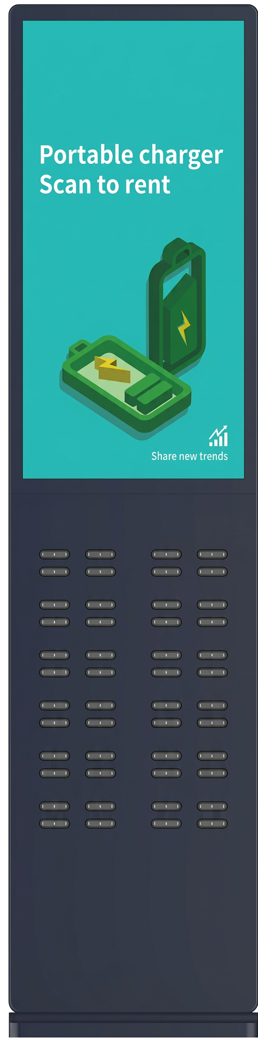 PowerBox portable charger rental kiosk — scan to rent